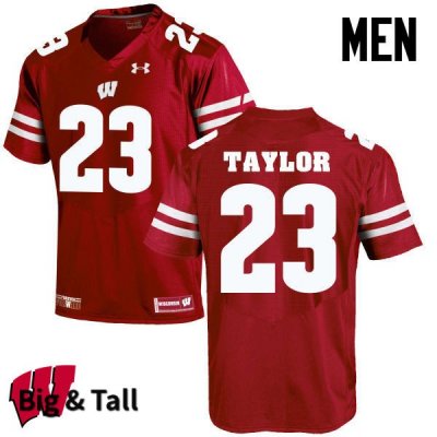 Men's Wisconsin Badgers NCAA #23 Jonathan Taylor Red Authentic Under Armour Big & Tall Stitched College Football Jersey OU31K80LO